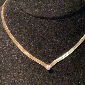 16” Realistic Looking Gold & Diamond Necklace